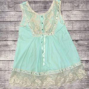 Vintage Gilead Mint Green Babydoll Nightgown Lingerie | Size Medium